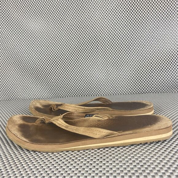 UGG Flip Flop Sandals Womens Size 8 Brown Leather Slide Thong Sandals - Picture 3 of 11